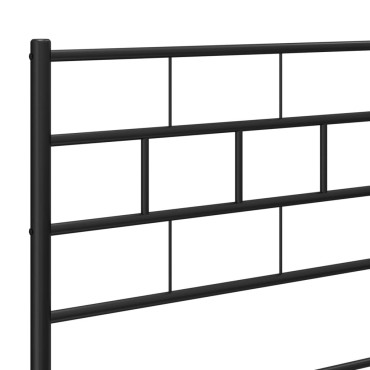 vidaXL Κεφαλάρι Μαύρο Μεταλλικό 142x3x90cm 1 τεμ.