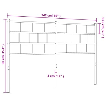 vidaXL Κεφαλάρι Μαύρο Μεταλλικό 142x3x90cm 1 τεμ.