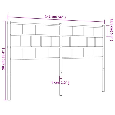 vidaXL Κεφαλάρι Λευκό Μεταλλικό 142x3x90cm 1 τεμ.