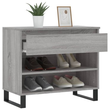 vidaXL Παπουτσοθήκη Γκρι Sonoma 70x36x60cm από Επεξεργασμένο Ξύλο