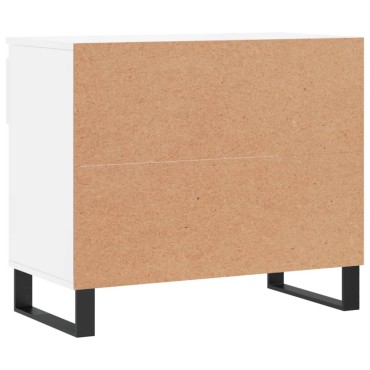 vidaXL Παπουτσοθήκη Γυαλιστερή Λευκή 70x36x60cm Επεξεργασμένο Ξύλο