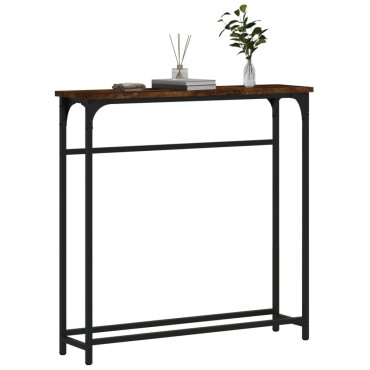 vidaXL Τραπέζι Κονσόλα Καπνιστή Δρυς 75x19,5x75cm Επεξεργασμένο Ξύλο 1 τεμ.