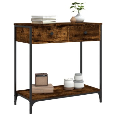 vidaXL Τραπέζι Κονσόλα Καπνιστή Δρυς 75x34,5x75cm Επεξεργ. Ξύλο 1 τεμ.