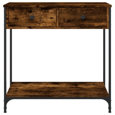 vidaXL Τραπέζι Κονσόλα Καπνιστή Δρυς 75x34,5x75cm Επεξεργ. Ξύλο 1 τεμ.