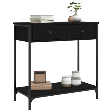 vidaXL Τραπέζι Κονσόλα Μαύρο 75x34,5x75cm από Επεξεργ. Ξύλο 1 τεμ.