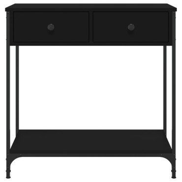 vidaXL Τραπέζι Κονσόλα Μαύρο 75x34,5x75cm από Επεξεργ. Ξύλο 1 τεμ.