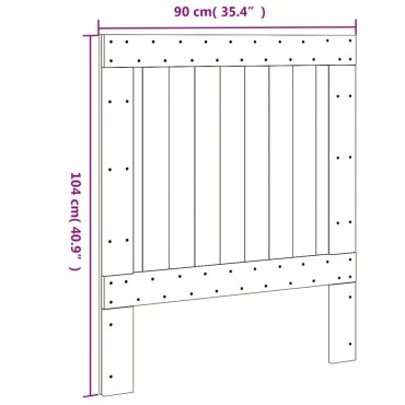 vidaXL Κεφαλάρι 90x104cm από Μασίφ Ξύλο Πεύκου 1 τεμ.