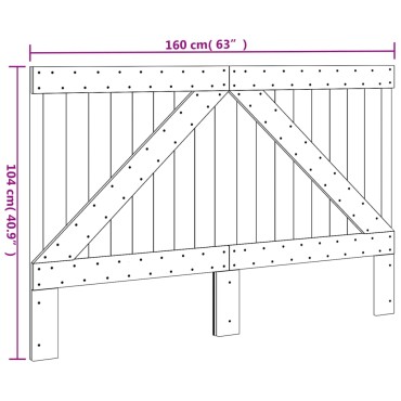 vidaXL Κεφαλάρι 160x104cm από Μασίφ Ξύλο Πεύκου 1 τεμ.