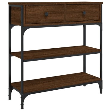 vidaXL Τραπέζι Κονσόλα Καφέ Δρυς 72,5x25x75cm Επεξεργασμένο Ξύλο 1 τεμ.