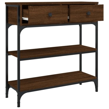 vidaXL Τραπέζι Κονσόλα Καφέ Δρυς 72,5x25x75cm Επεξεργασμένο Ξύλο 1 τεμ.