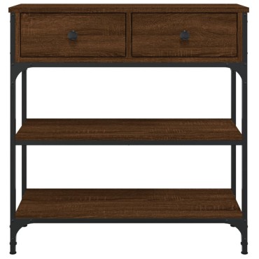 vidaXL Τραπέζι Κονσόλα Καφέ Δρυς 72,5x25x75cm Επεξεργασμένο Ξύλο 1 τεμ.