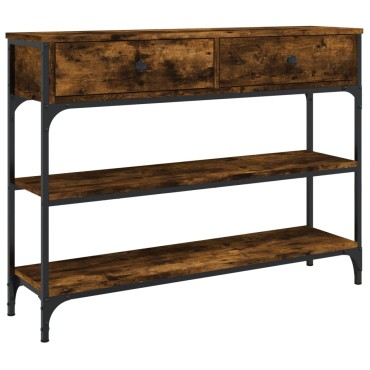 vidaXL Τραπέζι Κονσόλα Καπνιστή Δρυς 100x25x75cm Επεξεργ. Ξύλο 1 τεμ.