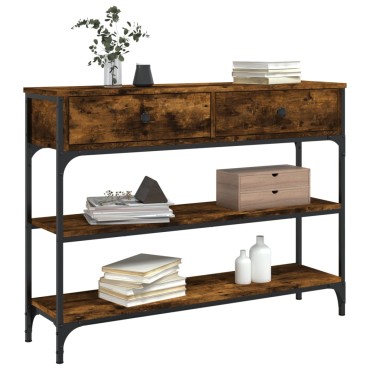 vidaXL Τραπέζι Κονσόλα Καπνιστή Δρυς 100x25x75cm Επεξεργ. Ξύλο 1 τεμ.