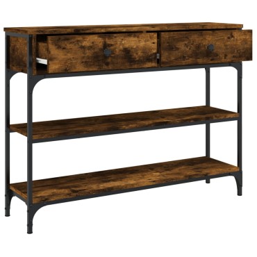 vidaXL Τραπέζι Κονσόλα Καπνιστή Δρυς 100x25x75cm Επεξεργ. Ξύλο 1 τεμ.
