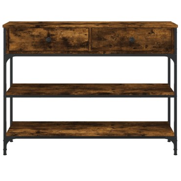 vidaXL Τραπέζι Κονσόλα Καπνιστή Δρυς 100x25x75cm Επεξεργ. Ξύλο 1 τεμ.