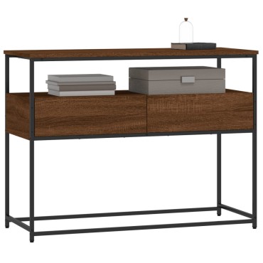 vidaXL Τραπέζι Κονσόλα Καφέ Δρυς 100x40x75cm Επεξεργασμένο Ξύλο 1 τεμ.