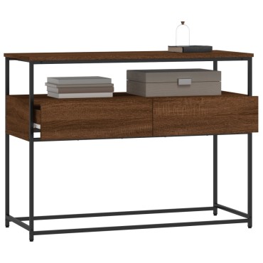 vidaXL Τραπέζι Κονσόλα Καφέ Δρυς 100x40x75cm Επεξεργασμένο Ξύλο 1 τεμ.