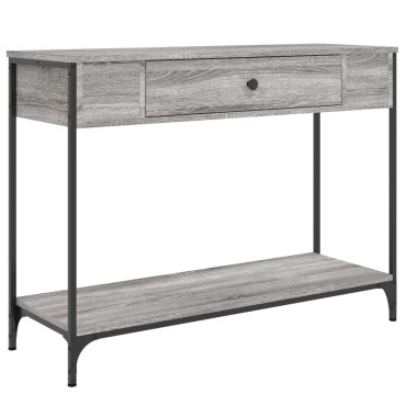 vidaXL Τραπέζι Κονσόλα Γκρι Sonoma 100x34,5x75cm Επεξεργασμένο Ξύλο 1 τεμ.