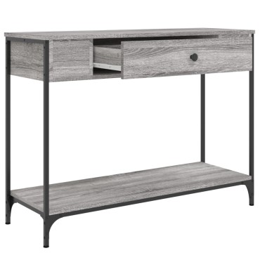 vidaXL Τραπέζι Κονσόλα Γκρι Sonoma 100x34,5x75cm Επεξεργασμένο Ξύλο 1 τεμ.