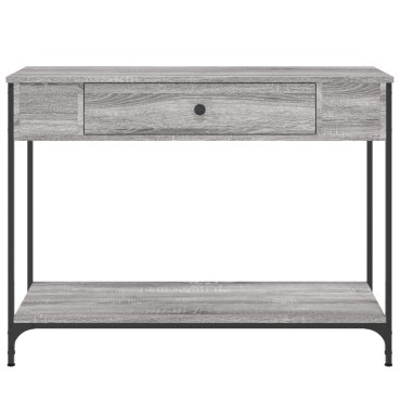 vidaXL Τραπέζι Κονσόλα Γκρι Sonoma 100x34,5x75cm Επεξεργασμένο Ξύλο 1 τεμ.
