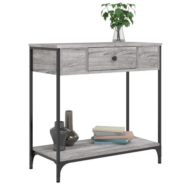 vidaXL Τραπέζι Κονσόλα Γκρι Sonoma 75x34,5x75cm Επεξεργασμένο Ξύλο 1 τεμ.