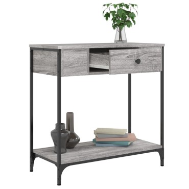 vidaXL Τραπέζι Κονσόλα Γκρι Sonoma 75x34,5x75cm Επεξεργασμένο Ξύλο 1 τεμ.