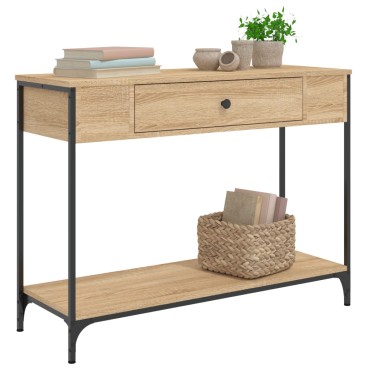 vidaXL Τραπέζι Κονσόλα Sonoma Δρυς 100x34,5x75cm Επεξεργασμένο Ξύλο 1 τεμ.