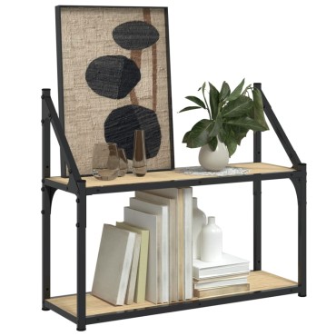 vidaXL Ραφιέρα Τοίχου με 2 Ράφια Sonoma Δρυς 60x21x51cm Επεξεργ. Ξύλο 1 τεμ.
