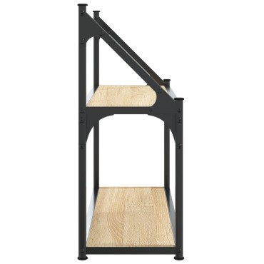 vidaXL Ραφιέρα Τοίχου με 2 Ράφια Sonoma Δρυς 60x21x51cm Επεξεργ. Ξύλο 1 τεμ.
