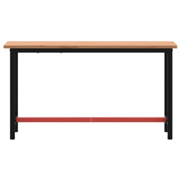 vidaXL Πάγκος Εργασίας 150x55x81,5εκ. από Μασίφ Ξύλο Οξιάς και Μέταλλο