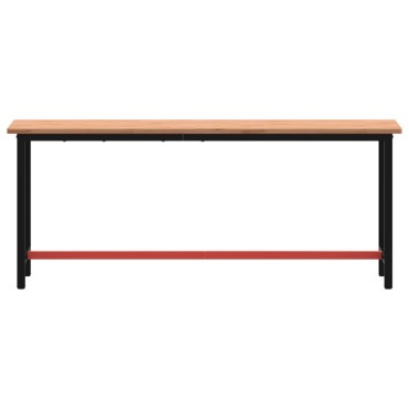 vidaXL Πάγκος Εργασίας 200x55x81,5εκ. από Μασίφ Ξύλο Οξιάς και Μέταλλο