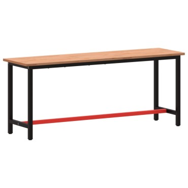 vidaXL Πάγκος Εργασίας 200x55x81,5εκ. από Μασίφ Ξύλο Οξιάς και Μέταλλο