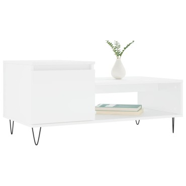 vidaXL Τραπεζάκι Σαλονιού Λευκό 100x50x45cm Επεξεργασμένο Ξύλο 1 τεμ.