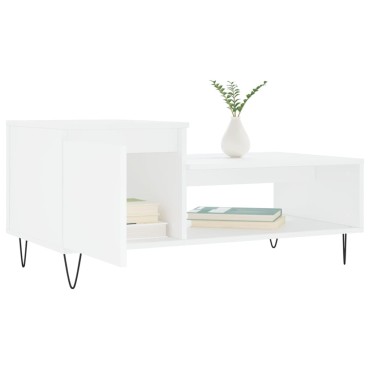 vidaXL Τραπεζάκι Σαλονιού Λευκό 100x50x45cm Επεξεργασμένο Ξύλο 1 τεμ.