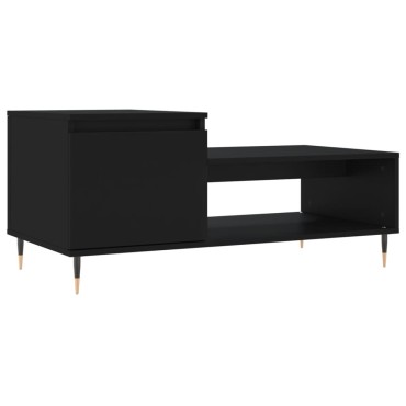 vidaXL Τραπεζάκι Σαλονιού Μαύρο 100x50x45cm Επεξεργασμένο Ξύλο 1 τεμ.