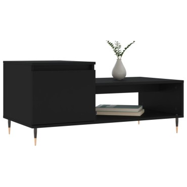 vidaXL Τραπεζάκι Σαλονιού Μαύρο 100x50x45cm Επεξεργασμένο Ξύλο 1 τεμ.