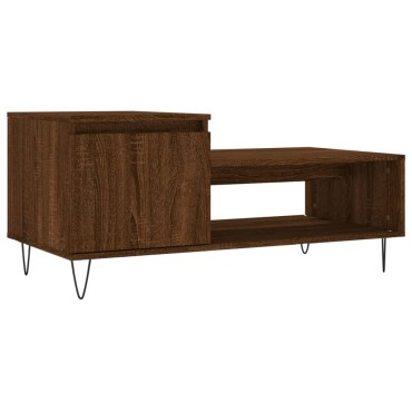 vidaXL Τραπεζάκι Σαλονιού Καφέ Δρυς 100x50x45cm Επεξεργασμ. Ξύλο 1 τεμ.