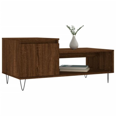 vidaXL Τραπεζάκι Σαλονιού Καφέ Δρυς 100x50x45cm Επεξεργασμ. Ξύλο 1 τεμ.