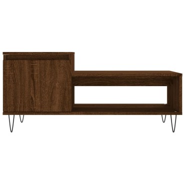 vidaXL Τραπεζάκι Σαλονιού Καφέ Δρυς 100x50x45cm Επεξεργασμ. Ξύλο 1 τεμ.