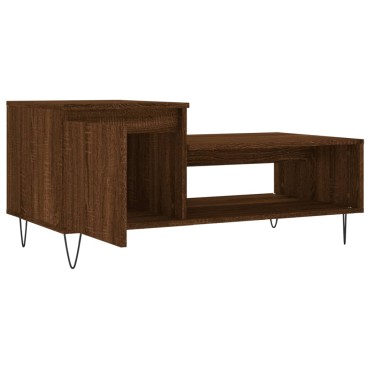 vidaXL Τραπεζάκι Σαλονιού Καφέ Δρυς 100x50x45cm Επεξεργασμ. Ξύλο 1 τεμ.