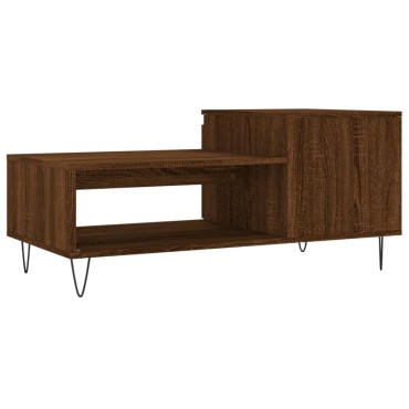 vidaXL Τραπεζάκι Σαλονιού Καφέ Δρυς 100x50x45cm Επεξεργασμ. Ξύλο 1 τεμ.