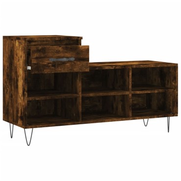 vidaXL Παπουτσοθήκη Καπνιστή Δρυς 102x36x60cm από Επεξεργασμένο Ξύλο