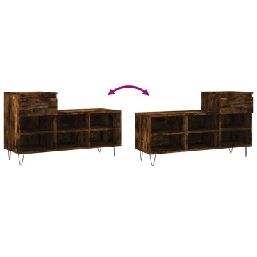 vidaXL Παπουτσοθήκη Καπνιστή Δρυς 102x36x60cm από Επεξεργασμένο Ξύλο