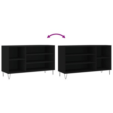 vidaXL Παπουτσοθήκη Μαύρο 102x36x60cm από Επεξεργασμένο Ξύλο