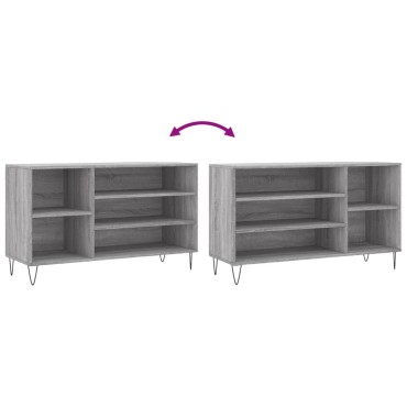 vidaXL Παπουτσοθήκη Γκρι Sonoma 102x36x60cm από Επεξεργασμένο Ξύλο