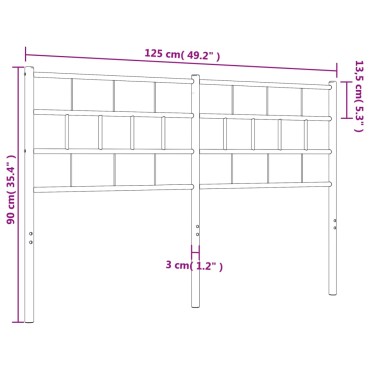 vidaXL Κεφαλάρι Μαύρο Μεταλλικό 125x3x90cm 1 τεμ.