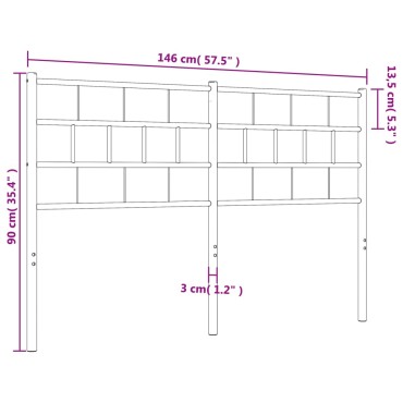 vidaXL Κεφαλάρι Μαύρο Μεταλλικό 146x3x90cm 1 τεμ.