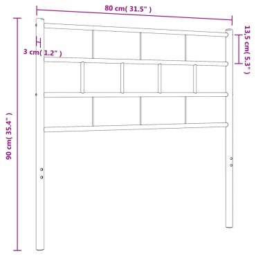 vidaXL Κεφαλάρι Λευκό Μεταλλικό 80x3x90cm 1 τεμ.