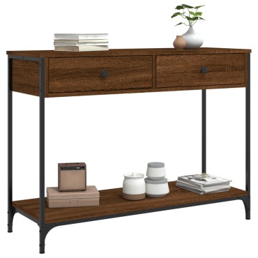vidaXL Τραπέζι Κονσόλα Καφέ Δρυς 100x34,5x75cm Επεξεργασμένο Ξύλο 1 τεμ.