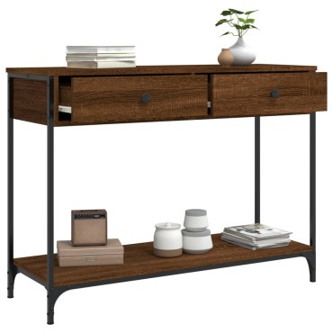 vidaXL Τραπέζι Κονσόλα Καφέ Δρυς 100x34,5x75cm Επεξεργασμένο Ξύλο 1 τεμ.